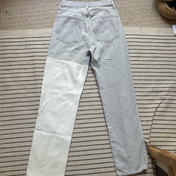 Last price Agolde 90s Gray Jean and White faux leather - Picture 3 of 6